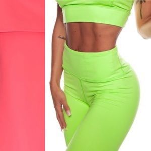 EUC Rune NYC Wenlan Supplex neon coral legging